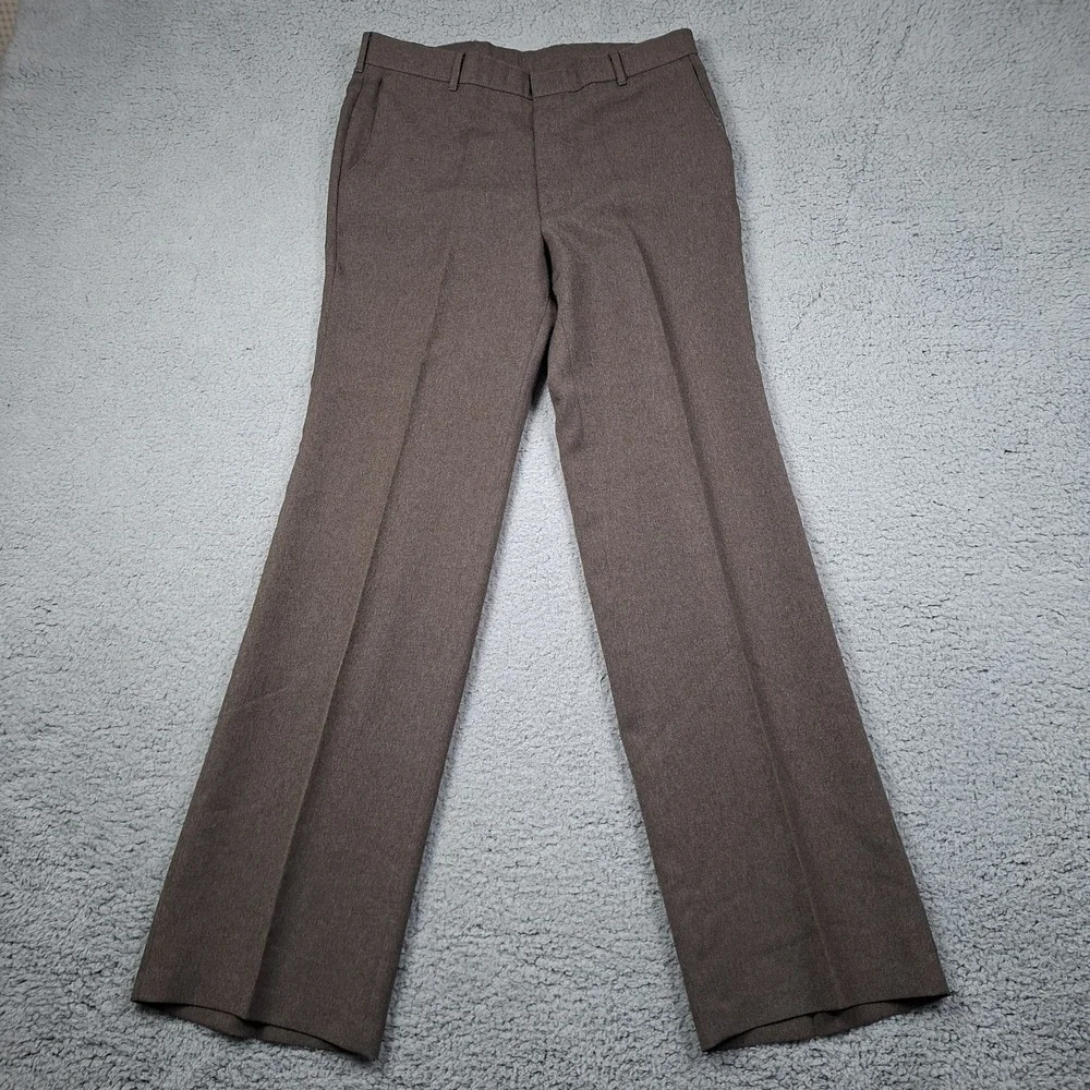 VTG Levi's Action Slacks Brown Trousers Sta-Prest 34x33.5 Made in USA